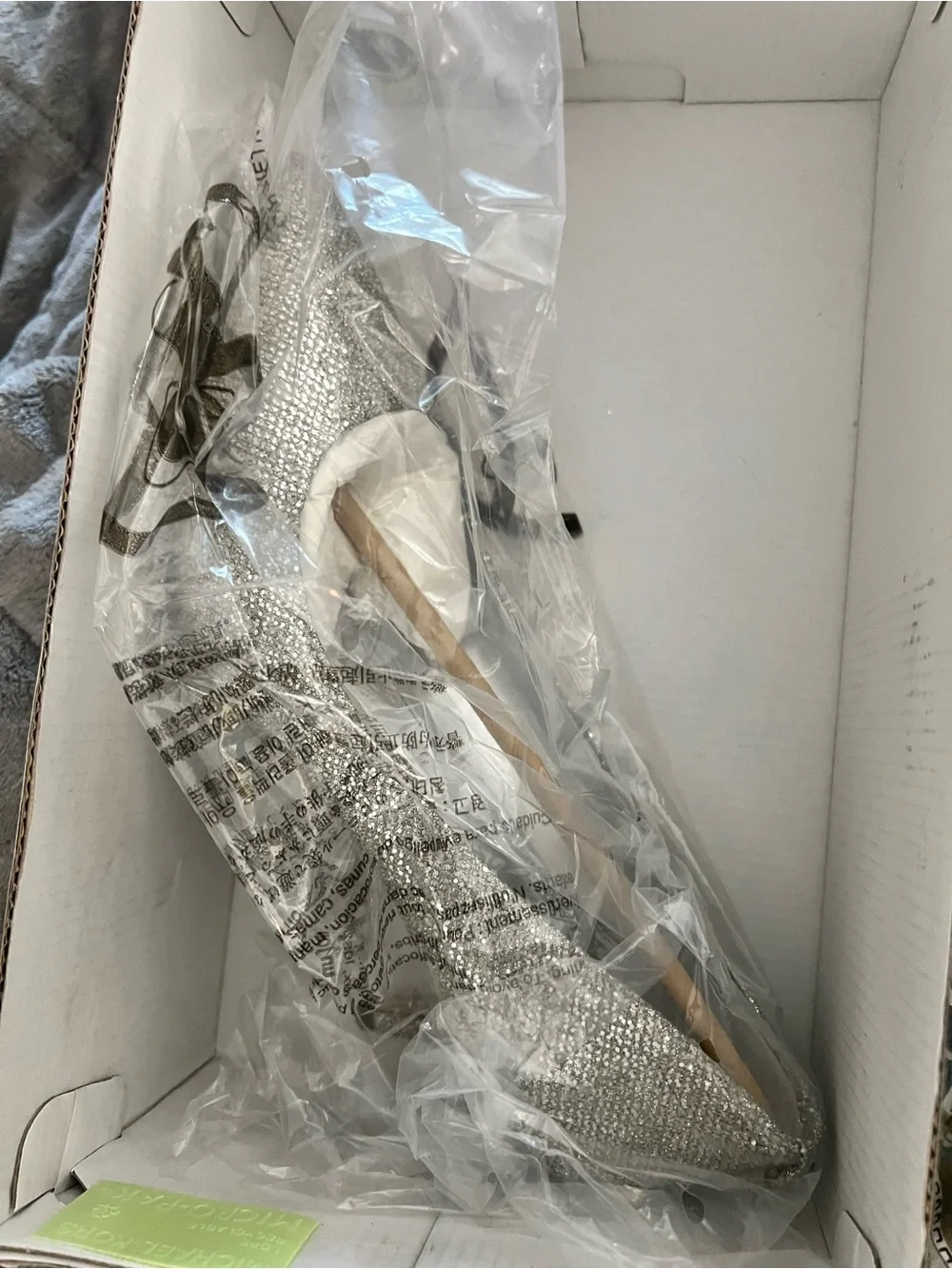 Silver Glitter Pointed Toe Kitten - Michael Kors 8.5 NWB